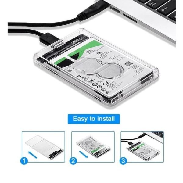 Digigear Enclosure External Casing HDD/SSD 2.5" SATA USB 3.0 Transparent - Gambar 2