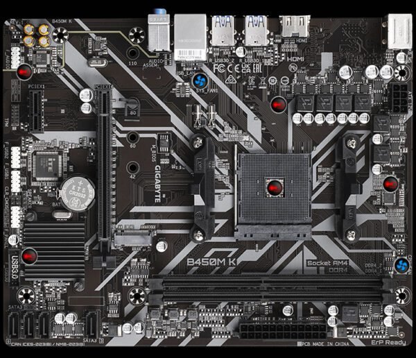 Gigabyte B450M-K Motherboard AMD Socket AM4 DDR4 NVME - Gambar 3