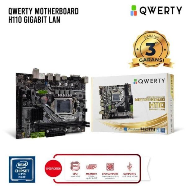 Qwerty H110 Motherboard Intel Socket LGA-1151 DDR4 NVME