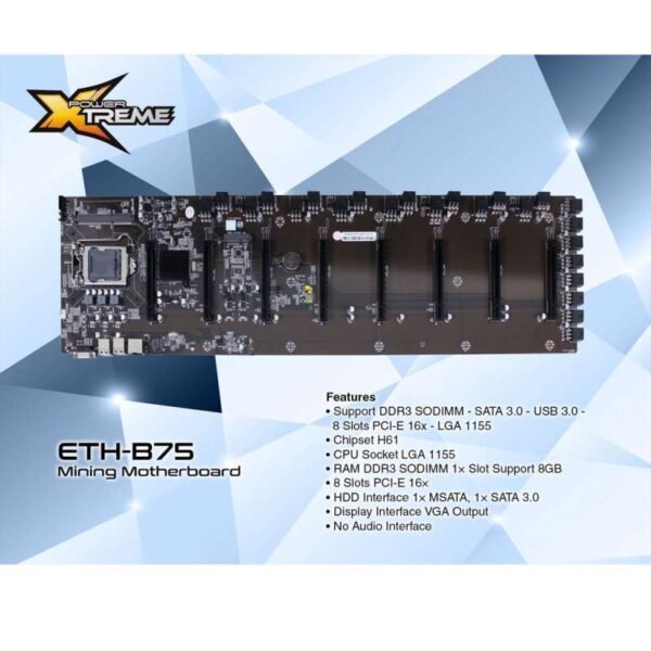 Xtreme ETH-B75 Motherboard Mining LGA-1155 8-PCIE