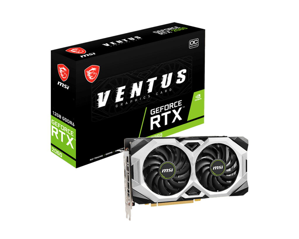 MSI VGA Card Nvidia Geforce RTX 2060 Ventus OC 12GB GDDR6 192Bit