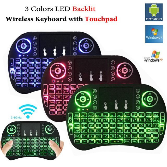 Keyboard Wireless Touschpad i8 RGB - Gambar 4