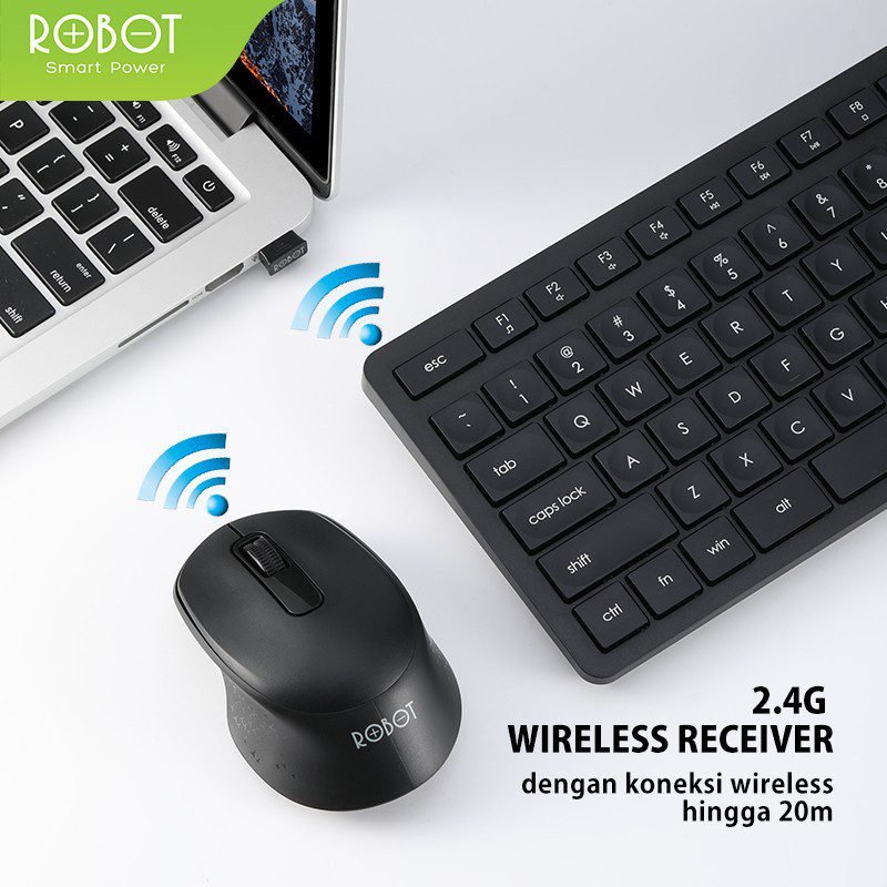 Robot KM4000 Wireless Keyboard & Mouse Combo Silent Key - Gambar 2