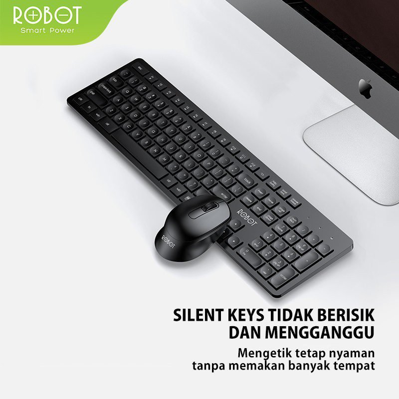 Robot KM4000 Wireless Keyboard & Mouse Combo Silent Key - Gambar 5