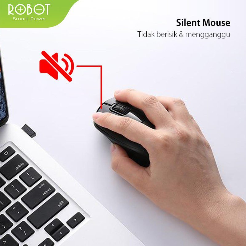 Robot M312 Mouse Wireless Silent Click 6D - Gambar 4